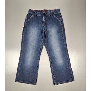 Nautica Jeans Womens Size 12 Wide‎ Leg Mid Rise Dark Wash Denim.